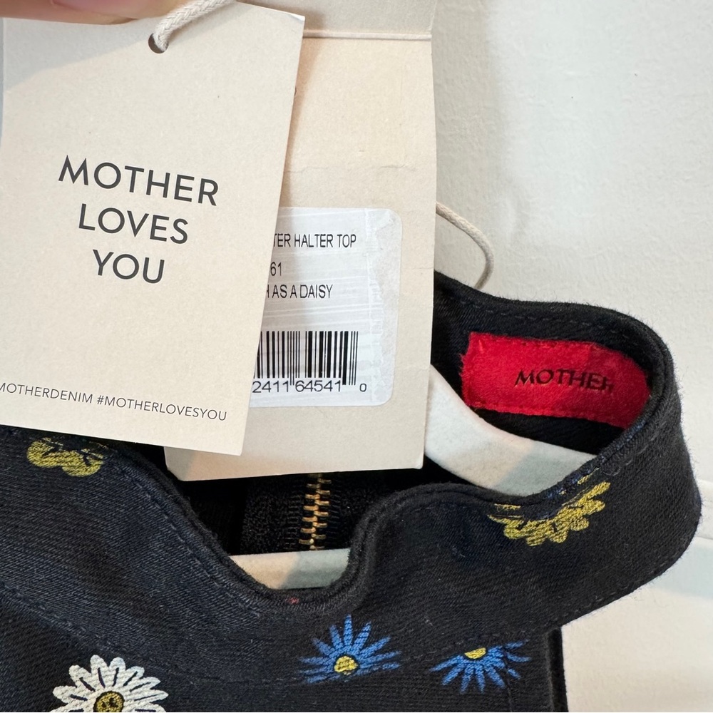 MOTHER The Never Falter Denim Halter Top in Fresh As A Daisy, XS, NWT - Picture 8 of 11